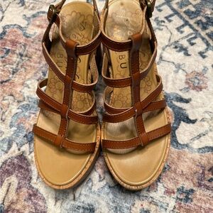 Blowfish Tan and Brown Strappy Sandals